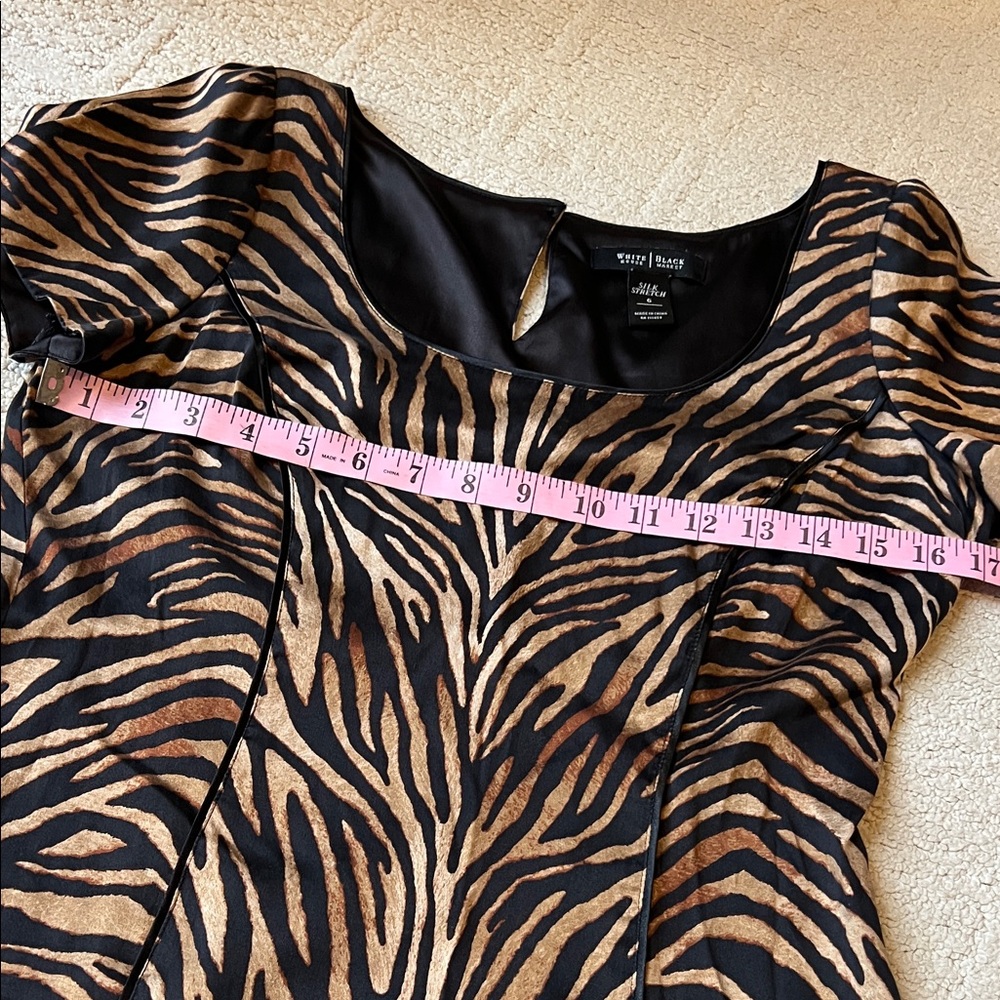 White House Black Market Animal Print Blouse - Picture 7 of 9